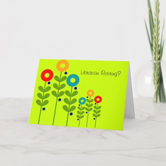 Carte de bibliothécaire à la retraite Floral (Devant)