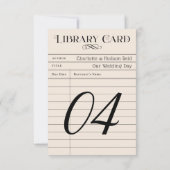 Carte de bibliothèque ancienne numéro de table de (Dos)