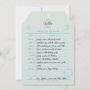 Carte de bibliothèque Bilan annuel de l'année Cart