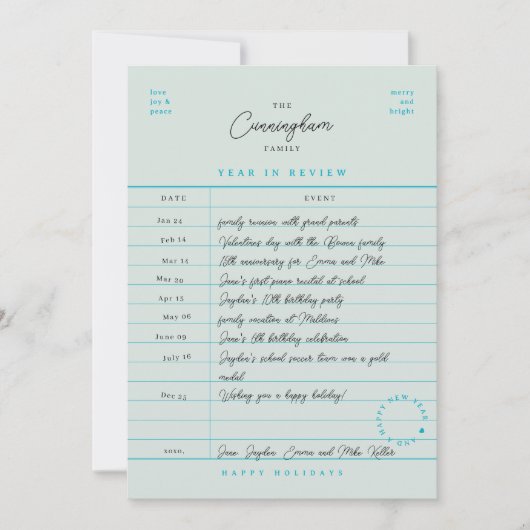 Carte de bibliothèque Bilan annuel Fête de Noël (Devant)