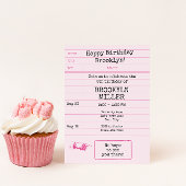 Carte de bibliothèque du club de livres rose pour