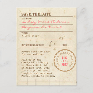 Carte de bibliothèque Enregistrer la date