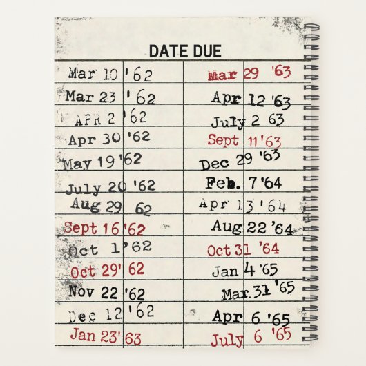 Carte de bibliothèque rétro (Dos)