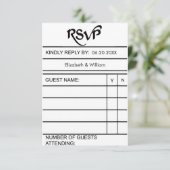 Carte de bibliothèque RSVP (Debout devant)