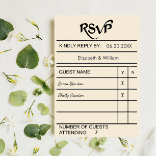 Carte de bibliothèque RSVP