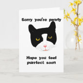 Carte de bien-être pour chat souriant (Fleur jaune)