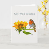 Carte de bien-être pour les oiseaux et les tournes (Fleur jaune)