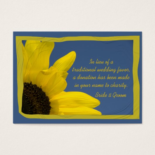 Carte de bienfaisance Sunflower et Sky Mariage Cha (Devant)