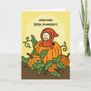 Carte de bienvenue automnal Petit Citrouille Nouve