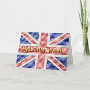 Carte de bienvenue avec un Union Jack bijoux