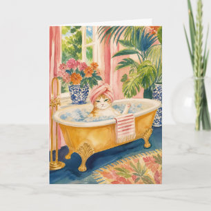 Carte de bienvenue Chinoiserie Chat Maximaliste po