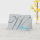 Carte de bienvenue dans l'équipe avec monogramme (Fleur jaune)