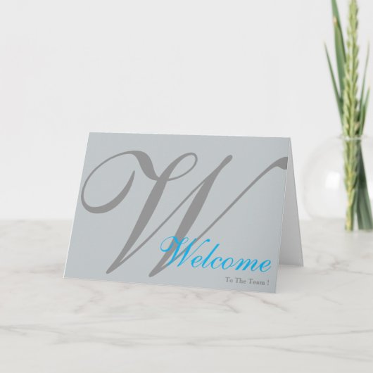 Carte de bienvenue dans l'équipe avec monogramme (Devant)
