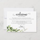 Carte de bienvenue de mariage avec eucalyptus verd (Devant)