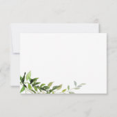 Carte de bienvenue de mariage avec feuillage d'euc (Dos)