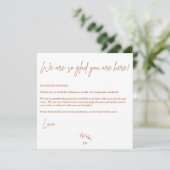 Carte de bienvenue de mariage bohème chaude (Debout devant)
