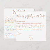 Carte de bienvenue de mariage Boho Warm (Devant / Derrière)