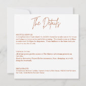 Carte de bienvenue de mariage Boho Warm (Dos)