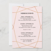 Carte de bienvenue de mariage en or rose géométriq (Dos)