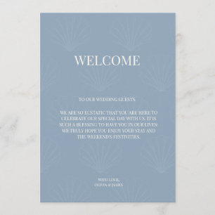 Carte de bienvenue de mariage minimaliste coquilla