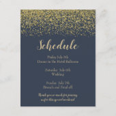 Carte de bienvenue de mariage Navy Blue et Or pour (Dos)