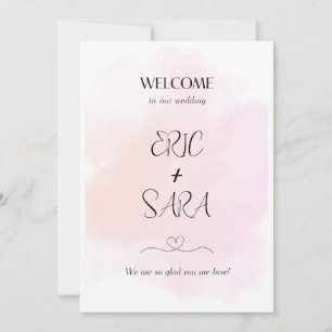 Carte de bienvenue de mariage simple pour la famil