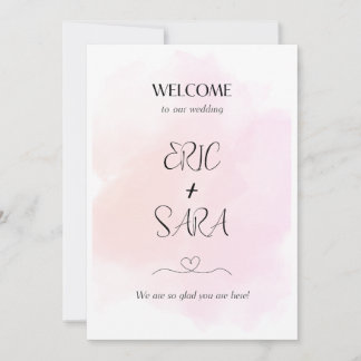 Carte de bienvenue de mariage simple pour la famil