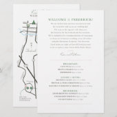 Carte de bienvenue du jour de mariage - CUSTOM pou (Devant / Derrière)