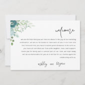 Carte de bienvenue du Mariage Floral Dusty (Dos)