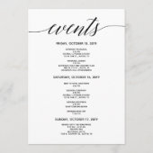 Carte de bienvenue et d'événements de mariage simp (Dos)