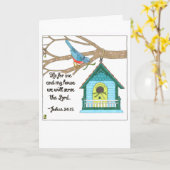 Carte de Bienvenue Maison pour Oiseaux (Fleur jaune)
