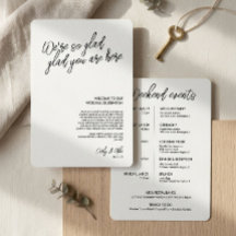Carte de bienvenue minimaliste pour mariage