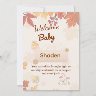 🍂 Carte de bienvenue personnalisée pour bébé d'au