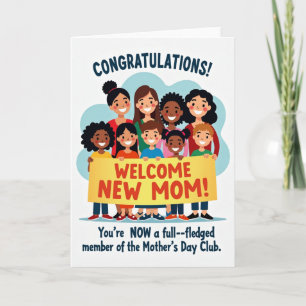 Carte de bienvenue pour jeunes parents joyeux
