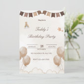 Carte de bienvenue pour l'anniversaire de l'ours e (Debout devant)