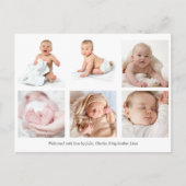 Carte de bienvenue pour le collage photo bébé (Devant)