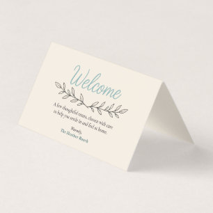 Carte de bienvenue pour les locations de vacances