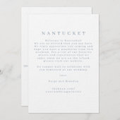 Carte de bienvenue pour mariage à Nantucket (Devant / Derrière)
