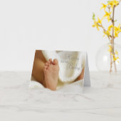 Carte de bienvenue pour nouveau-né (Fleur jaune)