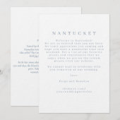 Carte de bienvenue pour un mariage à Nantucket (Devant / Derrière)