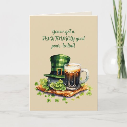 Carte de bière drôle de la Saint-Patrick (Devant)