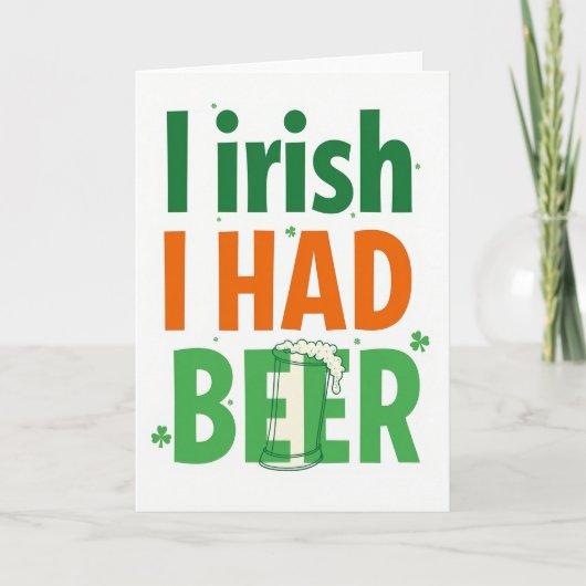 Carte de bière irlandaise que j'avais (Devant)