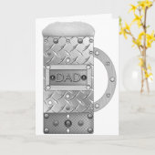 Carte de bières papa en métal et acier (Fleur jaune)