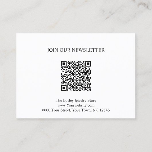 Carte de bijoux Ajouter votre logo Code QR (Dos)