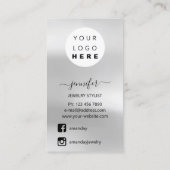 Carte de bijoux Logo Médias sociaux Gris argenté (Dos)