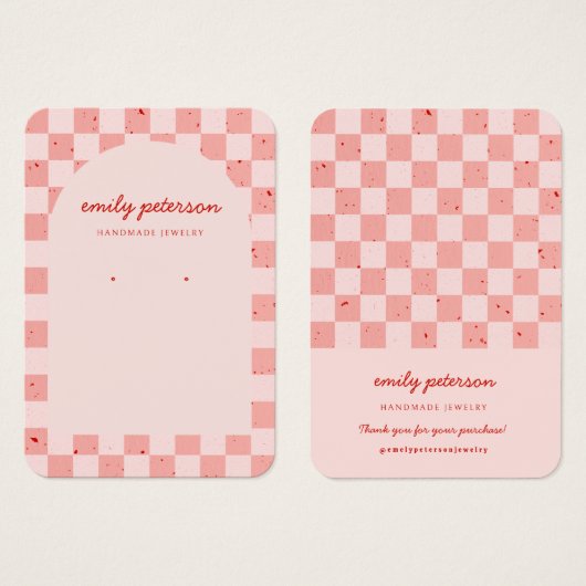 Carte de bijoux moderne Arch rose (Devant & derrière)