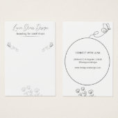 Carte de bijoux personnalisée pour papillon blanc (Devant & derrière)