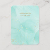 Carte de bijoux turquoise Aquarelle Or personnalis (Dos)