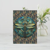 Carte de billet Art Nouveau Dragonfly (Debout devant)