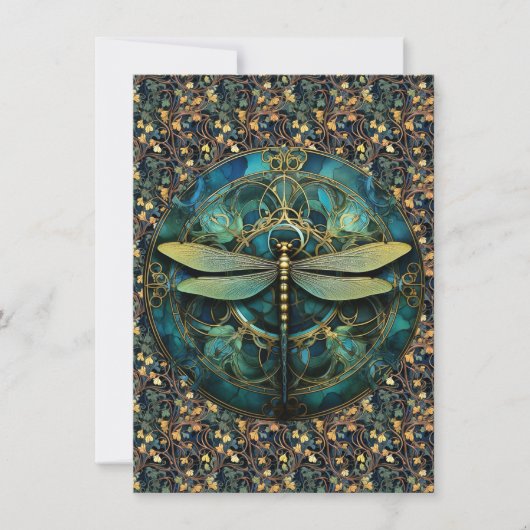 Carte de billet Art Nouveau Dragonfly (Devant)